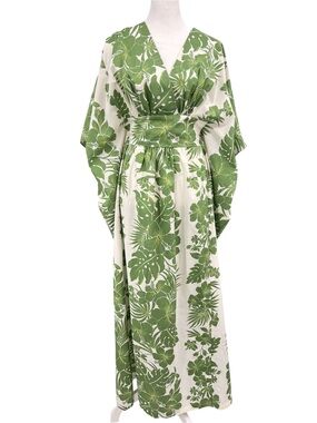 Tropical Eve Hawaii Muumuu maxi Kaftan kimono dress vintage
